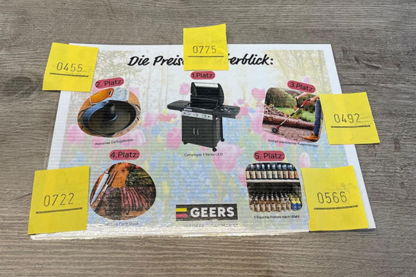 Gewinnlose der Tombola 